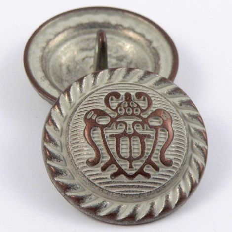 25mm Copper & White Coat of Arms Shank Metal Button