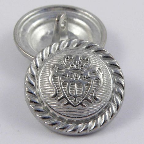 20mm Silver Coat of Arms Shank Metal Button