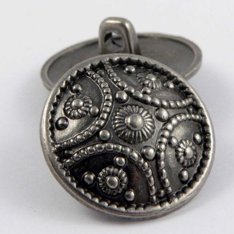 20mm Bobbly Pewter Metal Shank Button