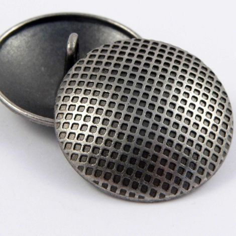 25mm Pewter Chequered Shank Metal Button