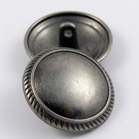 23mm Ornate Rimmed Pewter Shank Metal Button