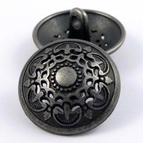 20mm Ethnic Designed Pewter Domed Shank Button