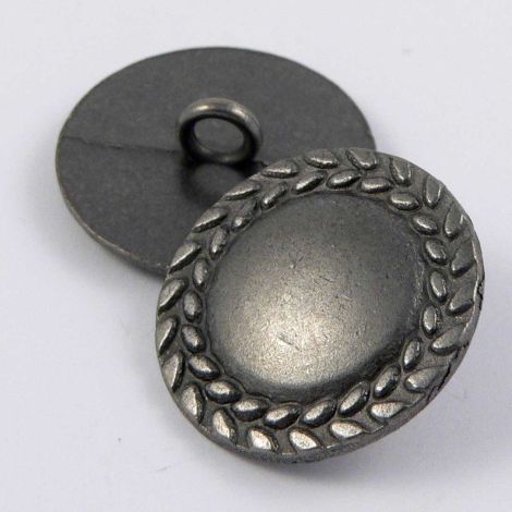 20mm Pewter Plaited Rim Shank Metal Button