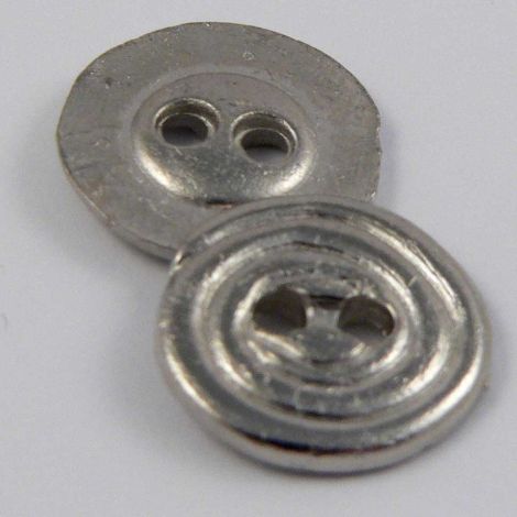 13mm Silver Contemporary 2 Hole Metal Button