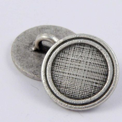 15mm Silver Contemporary Shank Metal Button