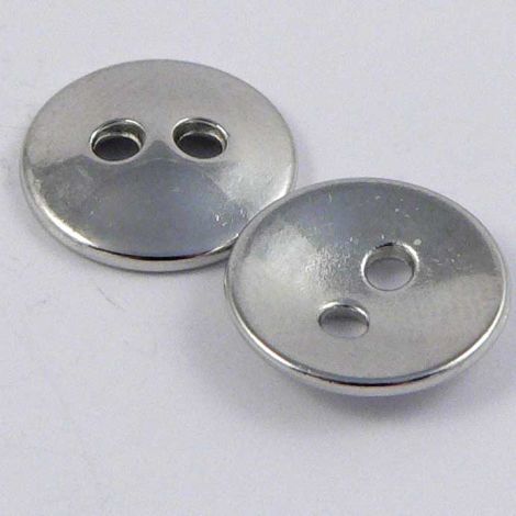 10mm Silver/Chrome Metal 2 Hole Shirt Button