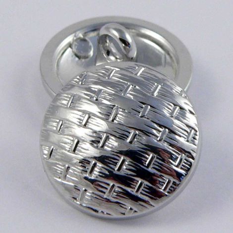 15mm Silver Basket Weave Metal Shank Button