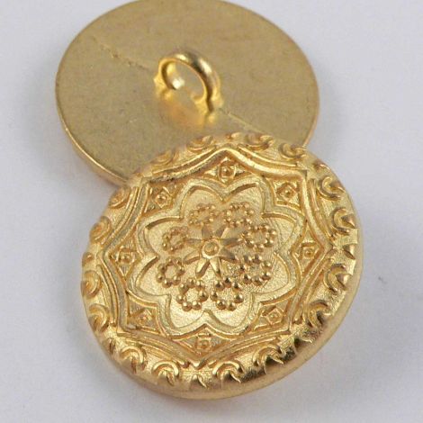 15mm Matt Gold Ornate Shank Suit Button