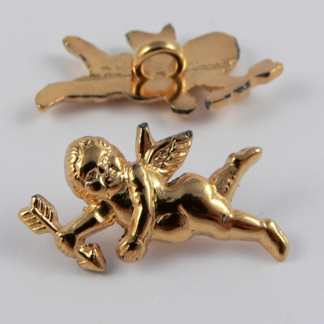 14mm Gold Cupid Metal Shank Button