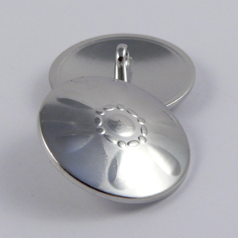 23mm Shiny Silver Contemporary Designed Metal Shank Button