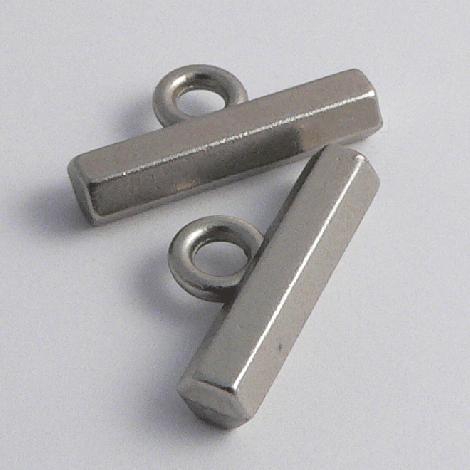 20mm Silver Metal Hexagon Bar Shank Button