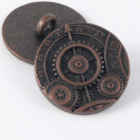 23mm Old Copper Metal Steampunk Shank Button