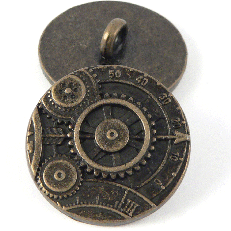 23mm Old Brass Metal Steampunk Shank Button