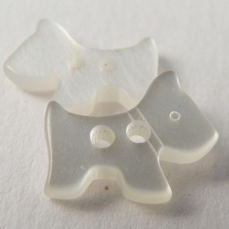 14mm Clear Plastic Dog 2 Hole Button