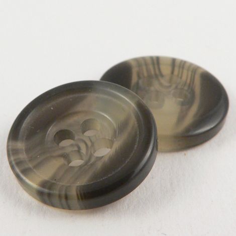 15mm Drab Olive Swirl 4 Hole Button