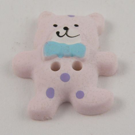 22mm Pink Teddybear 2 Hole Button