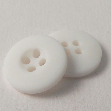 15mm Matt White Plastic 4 Hole Shirt or Sewing Button