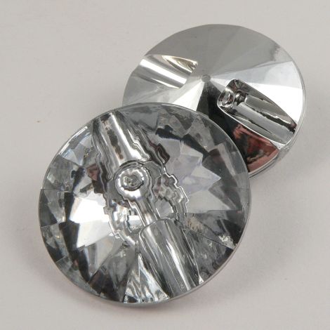 33mm Faceted Clear Crystal Shank Button