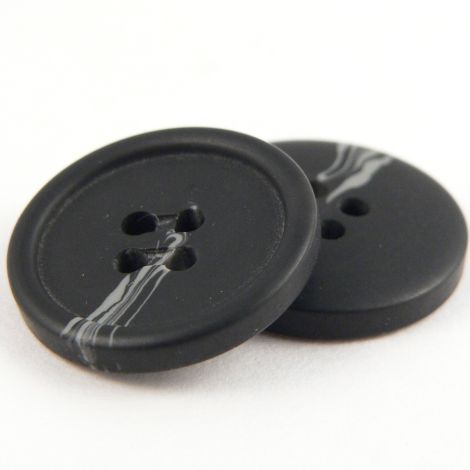 20mm 4 Hole Black Matt Suit Button With a Grey Swirl