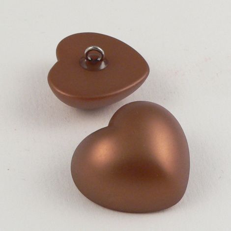 17mm Bronze Domed Heart Shank Button