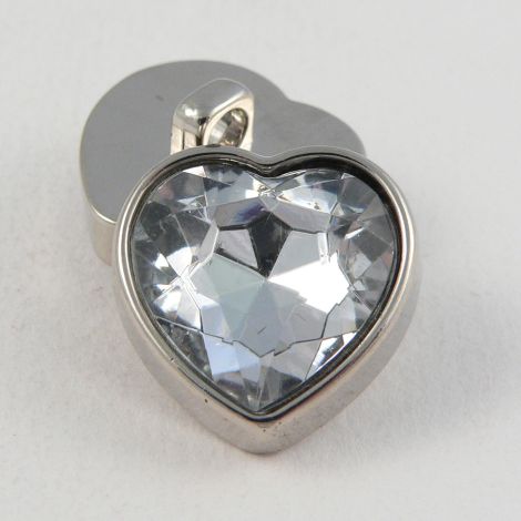 19mm Clear Crystal Heart Shank Button
