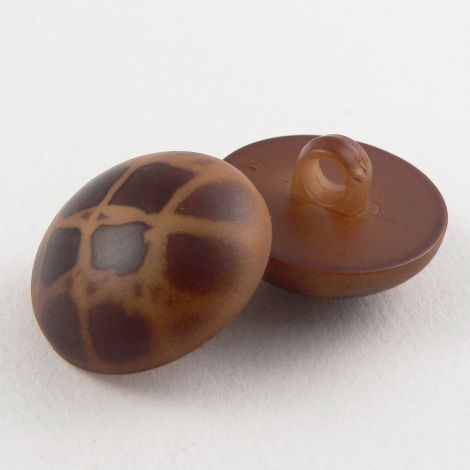 22mm Toffee Animal Print Domed Shank Sewing Button