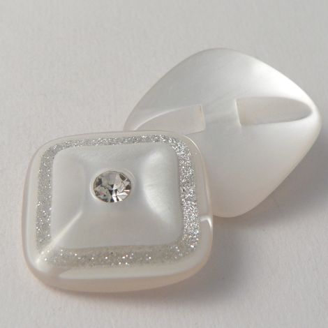 29mm Square Diamante Contemporary Shank Coat Button