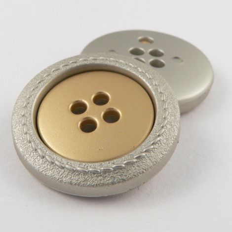 23mm Silver & Gold Contemporary Designed 4 Hole Suit Button