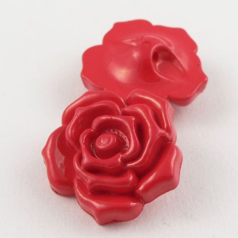 24mm Red Rose Shank Sewing Button