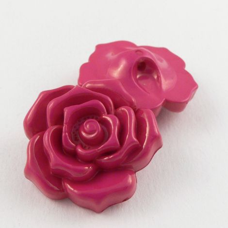 24mm Cerise Rose Shank Sewing Button