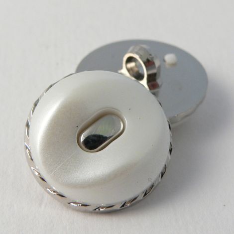 22mm Shiny Pearly White Shank Sewing Button
