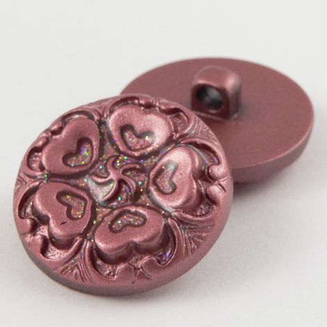 25mm Pink Glittery Decorative Shank Coat Button