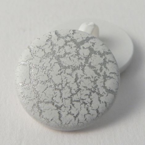22mm Contemporary White & Silver Shank Sewing Button