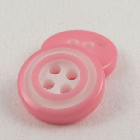 13mm Pink Rimmed 4 Hole Sewing Button