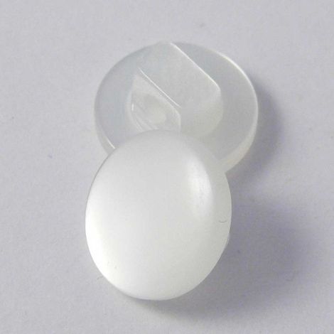 10mm White Pearlized Flat Shank Shirt Button