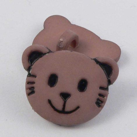 18mm Brown Cat Face Shank Button