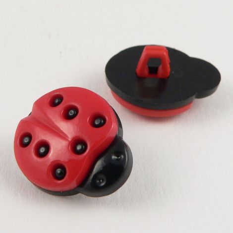 15mm Childrens Red Ladybird Shank Button