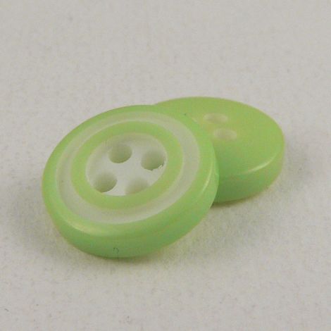 13mm Lime Green Rimmed 4 Hole Sewing Button