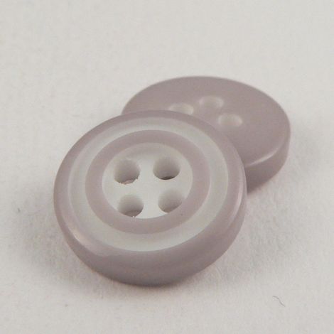 13mm Grey Rimmed 4 Hole Sewing Button
