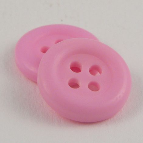 15mm Pale Pink 4 Hole Rimmed Sewing Button