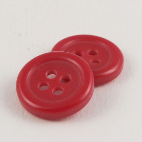 15mm Ruby Red 4 Hole Rimmed Sewing Button