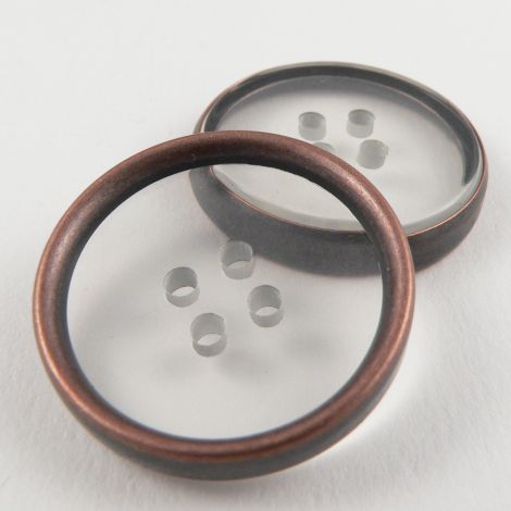 28mm 4 Hole Bronzed Rimmed Coat Button