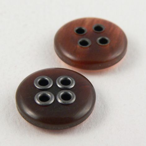 13mm Amber/Pewter 4 Hole Shirt Button