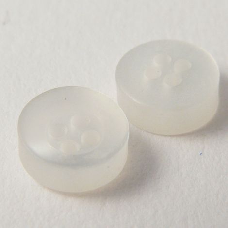 10mm Clear/White Shirt 4 Hole Button