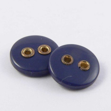 10mm Denim Blue Shirt/Sewing 2 Hole Bronze Eyelet Button