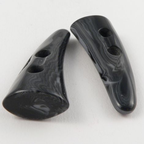 52mm Black/Grey Marble Effect Toggle 2 Hole Coat Button