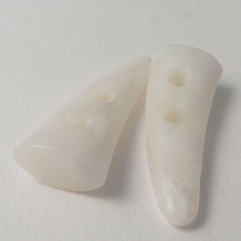 52mm White Marble Effect Toggle 2 Hole Coat Button