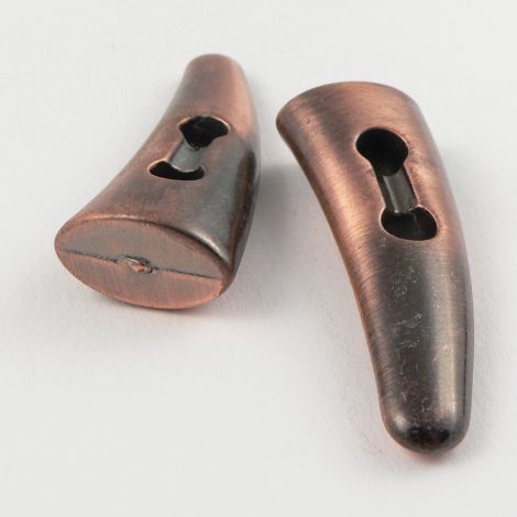 51mm Burnished  Copper Effect Toggle 2 Hole Coat Button