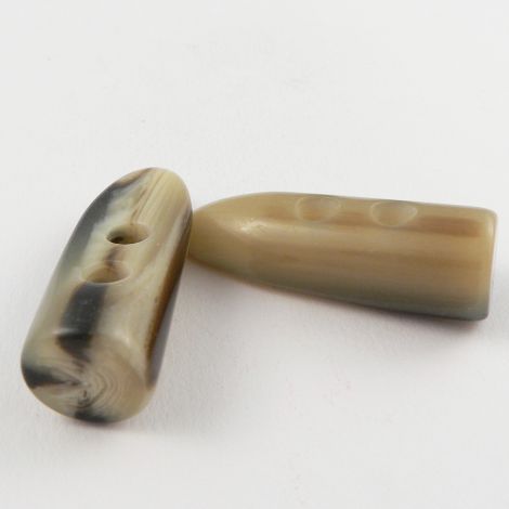 45mm Sage/Brown Marble Effect Toggle 2 Hole Coat Button
