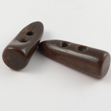 45mm Rust/Brown Marble Effect Toggle 2 Hole Coat Button